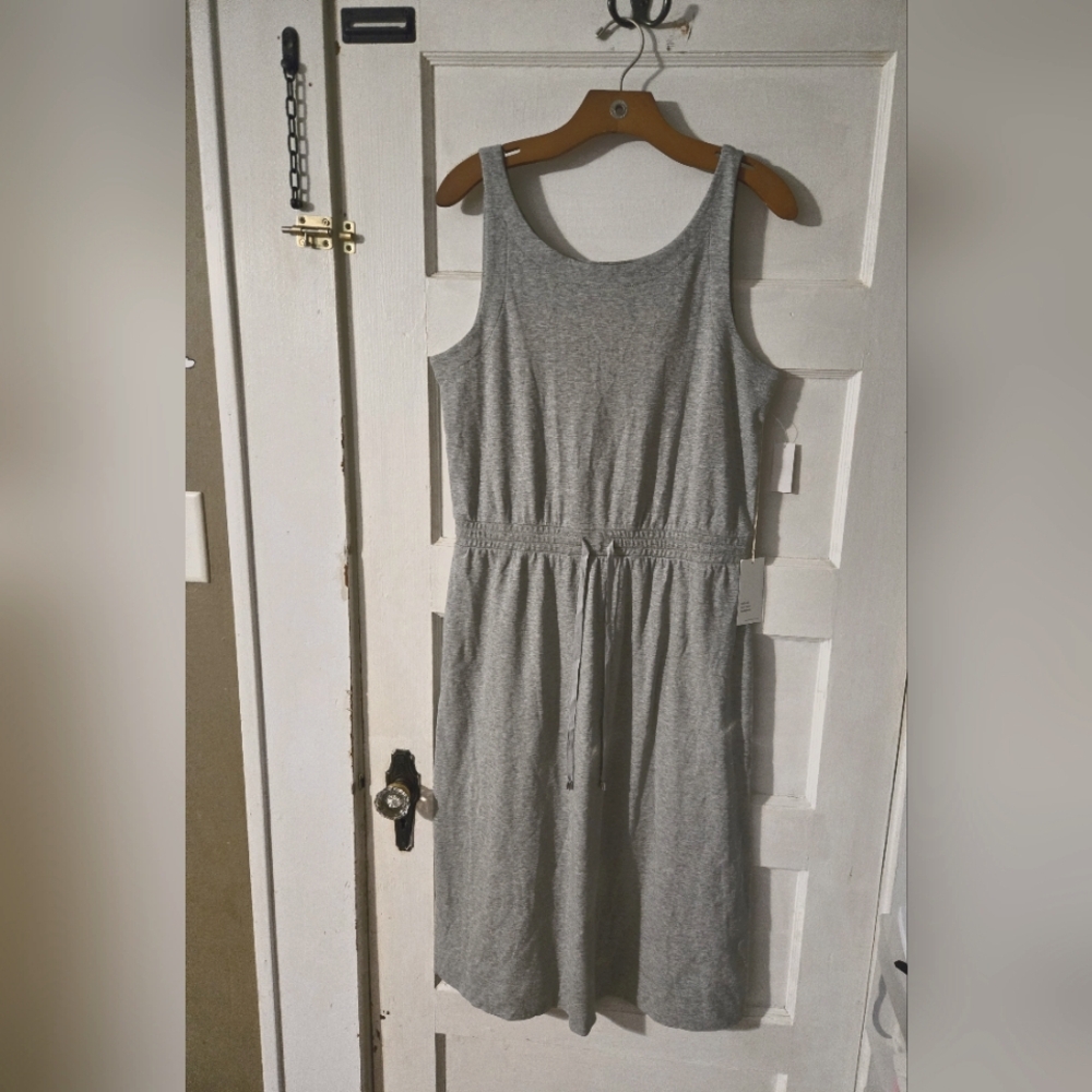 Gray Scoop Neck Sleeveless Midi Sundress